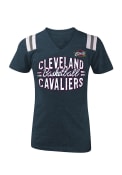 Cleveland Cavaliers Girls Navy Blue Script Fashion T-Shirt