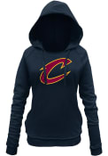 Cleveland Cavaliers Womens Glitter Hooded Sweatshirt - Navy Blue