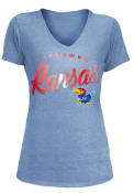 Kansas Jayhawks Womens Blue Foil T-Shirt