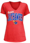 Kansas Jayhawks Womens Red Center T-Shirt