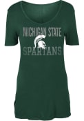 Michigan State Spartans Womens Green Potassium Spray T-Shirt
