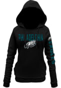 Philadelphia Eagles Womens Brushed Fleece Hooded Sweatshirt - Black