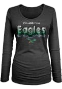 Philadelphia Eagles Womens Retro Grey LS Tee
