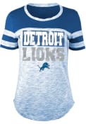 Detroit Lions Womens Athletic Blue Scoop T-Shirt