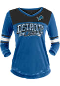 Detroit Lions Womens Washes Blue LS Tee
