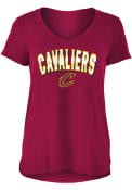 Cleveland Cavaliers Womens Red Athletic T-Shirt