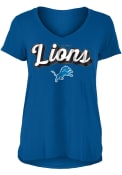 Detroit Lions Womens Blue Athletic T-Shirt