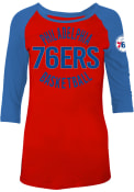 Philadelphia 76ers Womens Novelty 3/4 Raglan Red LS Tee