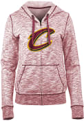 Cleveland Cavaliers Womens Athletic Space Dye Full Zip Jacket - Red