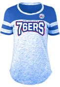 Philadelphia 76ers Womens Athletic Space Dye Rhinestone T-Shirt - Blue