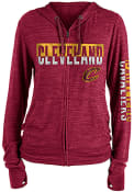 Cleveland Cavaliers Womens Novelty Sweater Knit Full Zip Jacket - Red