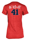 St Louis Cardinals Womens Red Player Script T-Shirt