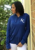 Kansas City Royals Womens Slub Half Zip Hooded Sweatshirt - Light Blue