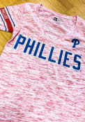 Philadelphia Phillies Womens Novelty Space Dye V T-Shirt - Red
