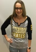 Pittsburgh Pirates Womens Novelty Space Dye Raglan T-Shirt - Black