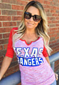 Texas Rangers Womens Novelty Space Dye Raglan T-Shirt - Red