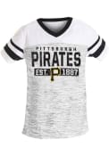 Pittsburgh Pirates Girls Space Dye Fashion T-Shirt - Grey