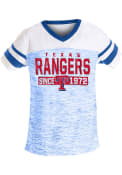 Texas Rangers Girls Space Dye Fashion T-Shirt - Blue