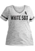 Chicago White Sox Womens Plus Space Dye V T-Shirt - Black