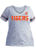 Detroit Tigers Womens Plus Space Dye V T-Shirt - Navy Blue