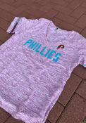 Philadelphia Phillies Womens Plus Space Dye V T-Shirt - Maroon