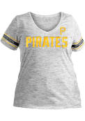 Pittsburgh Pirates Womens Plus Space Dye V T-Shirt - Black