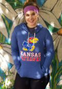 Kansas Jayhawks Womens Triblend Draw String Hooded Sweatshirt - Blue