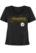 Pittsburgh Steelers Womens Athletic T-Shirt - Black