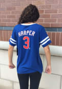 Bryce Harper Philadelphia Phillies Womens Primary Logo T-Shirt - Blue