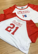 Joel Embiid Philadelphia 76ers Womens Rayon Raglan Crew T-Shirt - White