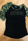 Cleveland Browns Womens Camo T-Shirt - Black