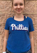 Philadelphia Phillies Womens Retro Stack T-Shirt - Blue