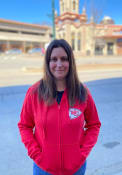 Kansas City Chiefs Womens Primary Logo Back Hit Brushed Fleece Full Zip Jacket - Red