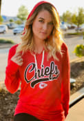 Kansas City Chiefs Womens Script Triblend Hooded Sweatshirt - Red
