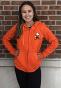 Cleveland Browns Womens Primary Logo Two Hit Brushed Fleece Full Zip Jacket - Orange