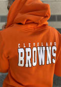Cleveland Browns Womens Primary Logo Back Hit Brushed Fleece Full Zip Jacket - Orange