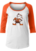 Brownie Cleveland Browns Womens Raglan T-Shirt - Orange