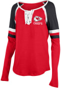 Kansas City Chiefs Womens Lace Up T-Shirt - Red
