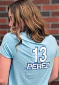 Salvador Perez Kansas City Royals Womens Brushed T-Shirt - Light Blue