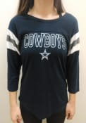 Dallas Cowboys Womens New Era inserts T-Shirt - Navy Blue