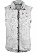 Pittsburgh Steelers Womens Sherpa Vest - Grey