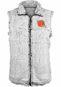 Cleveland Browns Womens Sherpa Vest - Grey