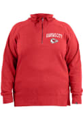 Kansas City Chiefs Womens Brushed 1/4 Zip Pullover - Red