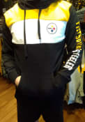 Pittsburgh Steelers Womens Colorblock Hooded Sweatshirt - Black