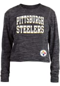 Pittsburgh Steelers Womens Space Dye T-Shirt - Black