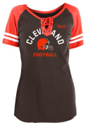 Cleveland Browns Womens Lace Up T-Shirt - Brown