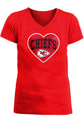 Kansas City Chiefs Girls Big Heart T-Shirt - Red