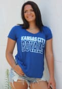 Kansas City Royals Womens Foil T-Shirt - Blue