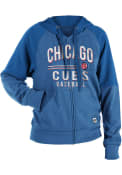 Chicago Cubs Womens Fleece Full Zip Jacket - Blue