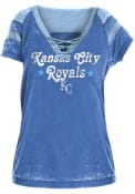 Kansas City Royals Womens Burnout T-Shirt - Blue